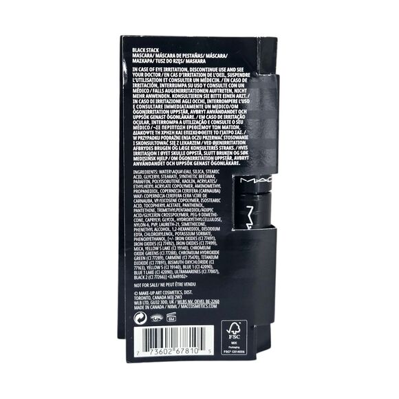 MACStack Mascara Black Stack Mega Brush Travel Size 0.1oz Volumizing Length - Picture 3 of 5